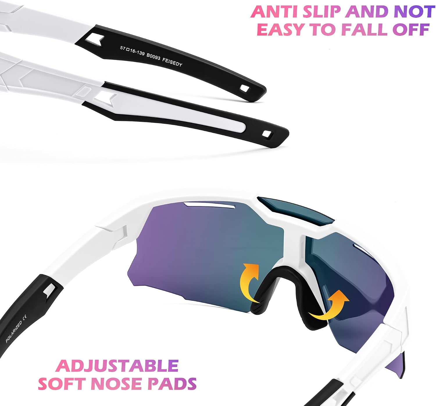 商品图片 47 | B0D78P6WRV | FEISEDY Kids Teens Baseball Polarized Sunglasses Sports Cycling Glasses for Youth Boys Girls Age 8-16 B0157