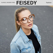 ÉÌƷͼƬ 3 | B0GXZ3356Q | FEISEDY Oversized Cat Eye Blue Light Blocking Glasses for Woman, Retro Cateye Eyeglasses, Stylish Bluelight Glasses B0454