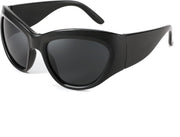 001 Black Frame/Gray Lens / 60 Millimeters | B0BQBWSVX2 | FEISEDY Trendy Y2k Sunglasses Women Men Oversized Shield Sunglasses Fashion Wrap Around Futuristic Glasses B2359