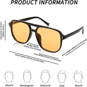 ÉÌƷͼƬ 45 | B0B3XKHTR1 | FEISEDY Retro Square Aviator Sunglasses Women Men 70s Vintage Trendy Plastic Frame Sun Glasses B2835
