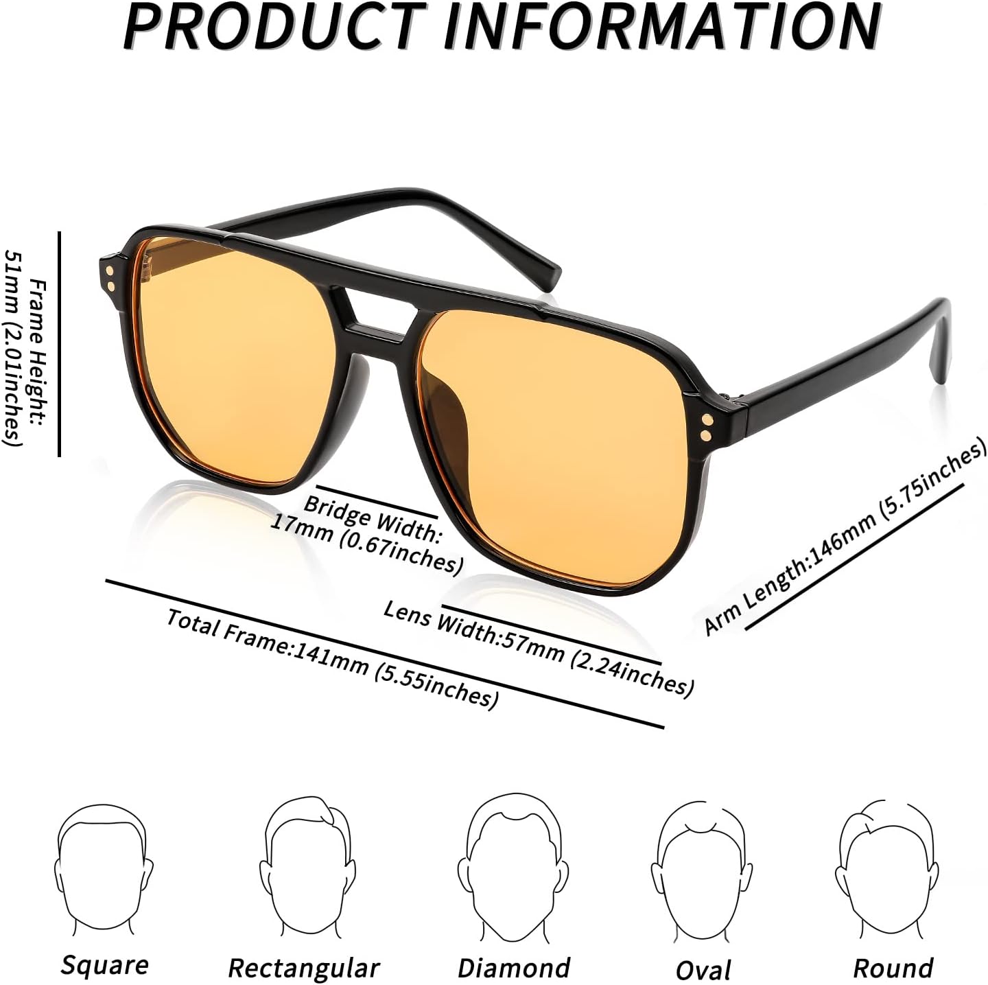 商品图片 51 | B09J8999GR | FEISEDY Retro Square Aviator Sunglasses Women Men 70s Vintage Trendy Plastic Frame Sun Glasses B2835