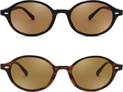 FEISEDY Retro Oval Sunglasses for Women 90s Narrow Round Lightweight Shades Y2k Trendy Sunnies B1171