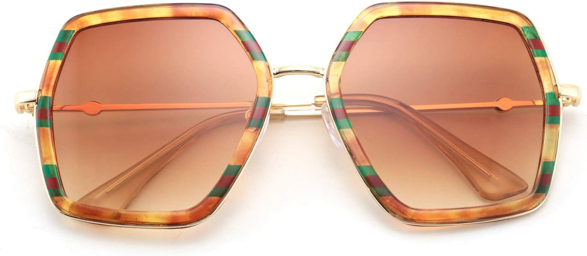 ÉÌƷͼƬ 3 | B08C7TTTDN | FEISEDY Women Large Hexagon Inspired Sunglasses Fashion Irregular Design Style Geometric B2503
