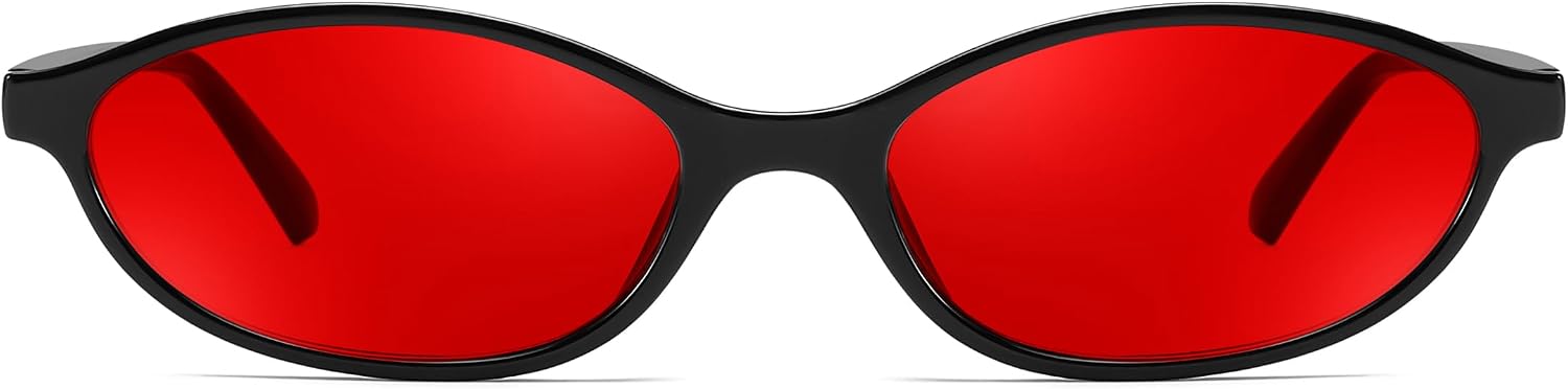 商品图片 86 | B0DMN6519L | FEISEDY Retro Oval Cat Eye Sunglasses for Women 90s Narrow Lightweight Shades Y2k Trendy Sunnies B0257