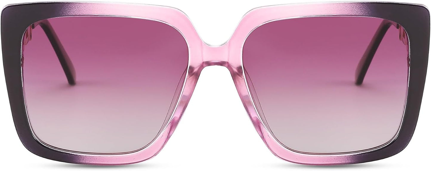 商品图片 38 | B08HVPGJW5 | FEISEDY Sunglasses Womens Trendy, Oversized Square Shades, Pearl Inlay Cat Eye Frame UV400 Protection B2625