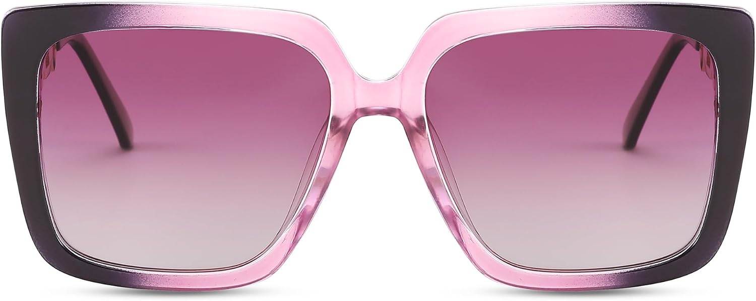 商品图片 38 | B08HVPGJW5 | FEISEDY Sunglasses Womens Trendy, Oversized Square Shades, Pearl Inlay Cat Eye Frame UV400 Protection B2625