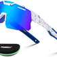 007 White Frame Blue Mirrored Lens Blue Temples / Large | B0D78QWX7L | FEISEDY Kids Teens Baseball Polarized Sunglasses Sports Cycling Glasses for Youth Boys Girls Age 8-16 B0157