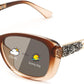 A-polarized Photochromic Champagne / 58 Millimeters | B0D2R8SYNF | FEISEDY Polarized Women Sunglasses Retro Shades Photochromic Lens Sparkling Crystal Sunglasses UV400 Protection B0144