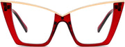 Transparent Red / 50 Millimeters | B0H86H1J6M | FEISEDY Fashion Cat Eye Blue Light Blocking Glasses for Women Fake Retro Eyeglasses Oversized Stylish Eyewear Frame B0240