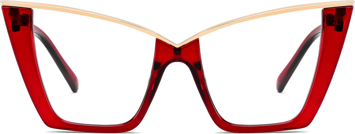 Transparent Red / 50 Millimeters | B0H86H1J6M | FEISEDY Fashion Cat Eye Blue Light Blocking Glasses for Women Fake Retro Eyeglasses Oversized Stylish Eyewear Frame B0240