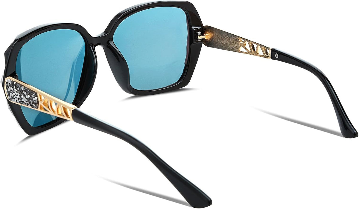 商品图片 14 | B079GSTW1D | FEISEDY Polarized Women Square Sunglasses Sparkling Composite Shiny Frame B2289