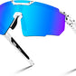 White Frame Blue Mirrored Lens / Large | B0D2RBFWSY | FEISEDY Cycling Sunglasses for Men Women, Sport Sunglasses for Baseball Softball Running Fishing Golf UV400 B0167