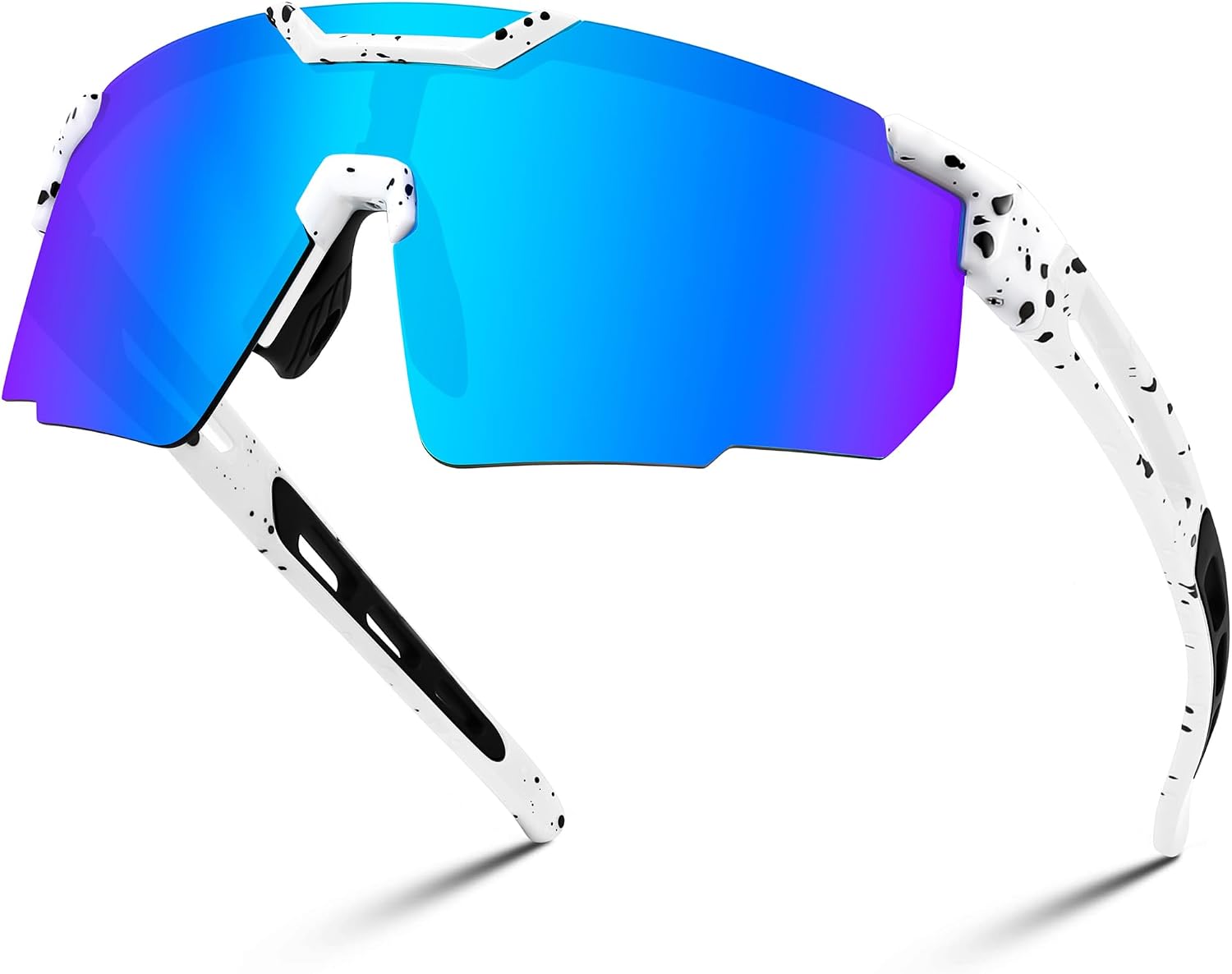 White Frame Blue Mirrored Lens / Large | B0D2RBFWSY | FEISEDY Cycling Sunglasses for Men Women, Sport Sunglasses for Baseball Softball Running Fishing Golf UV400 B0167