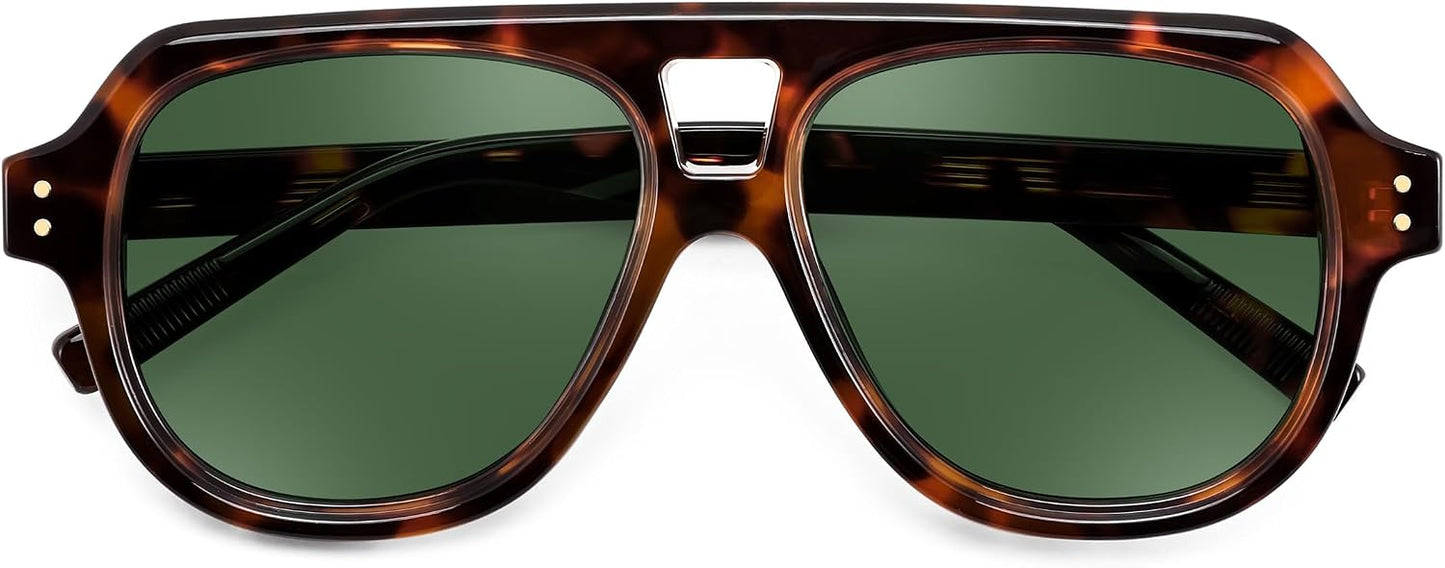 商品图片 30 | B0H1WK6BZT | FEISEDY Retro Aviator Polarized Sunglasses Men Women Trendy Square B0433