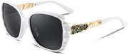 White / 56 Millimeters | B0CP3W38Q2 | FEISEDY Polarized Women Square Sunglasses Sparkling Composite Shiny Frame B2289