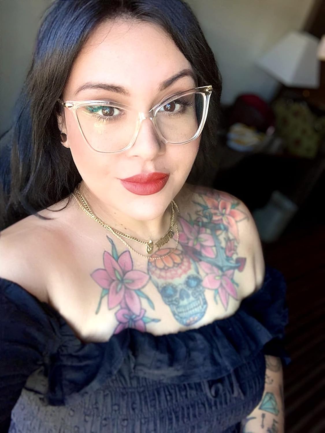 ÉÌƷͼƬ 9 | B085VSD2L3 | FEISEDY Oversized Cat Eye Glasses Frame Blue Light Blocking Eyewear for Women B2589