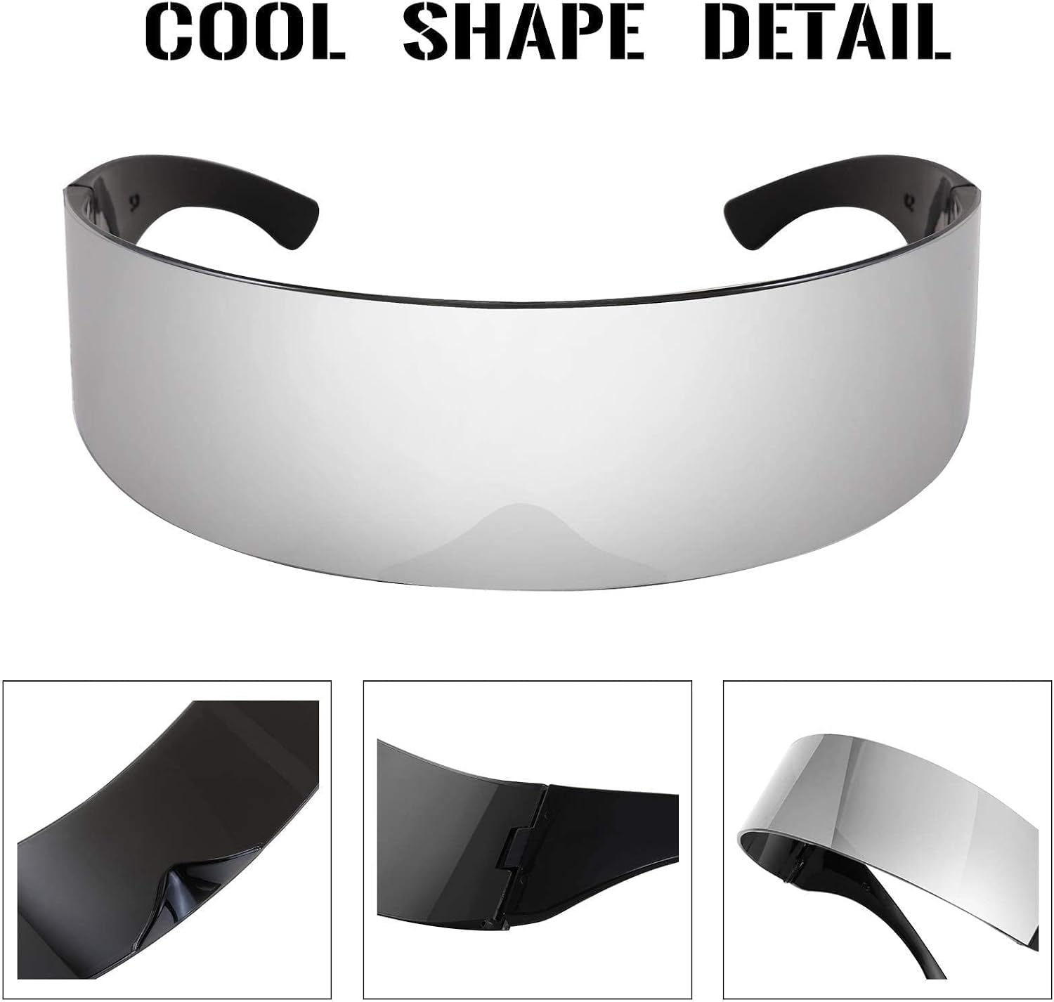 商品图片 26 | B08THY8CBQ | FEISEDY 80s Futuristic Cyclops Cyber Visor Sunglasses Men Women Punk Style Cosplay B2740