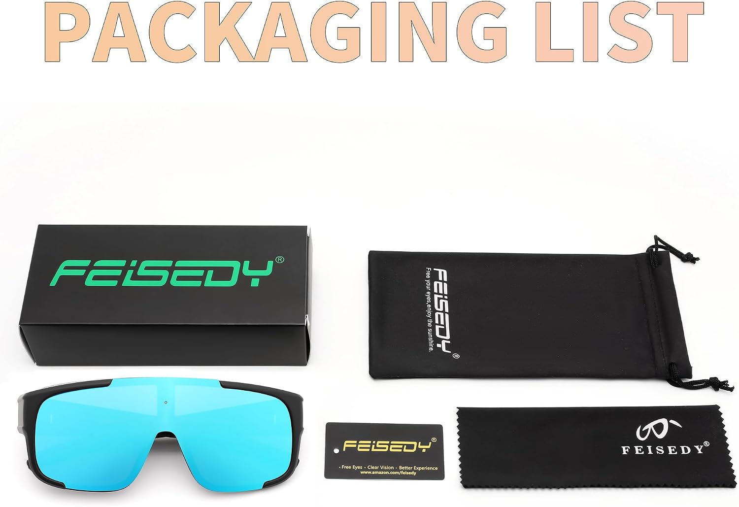 商品图片 12 | B0FY37CX2V | FEISEDY Polarized Fit Over Glasses Sunglasses for Men Women, Sports Wrap Around for Driving Cycling Fishing B0315