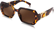 Leopard-tea / 53 Millimeters | B0CNPPY67B | FEISEDY Retro Rectangle Sunglasses for Women Men Classic Square Rhinestone Frame Sun Glasses Polygon Designer UV400 B0047
