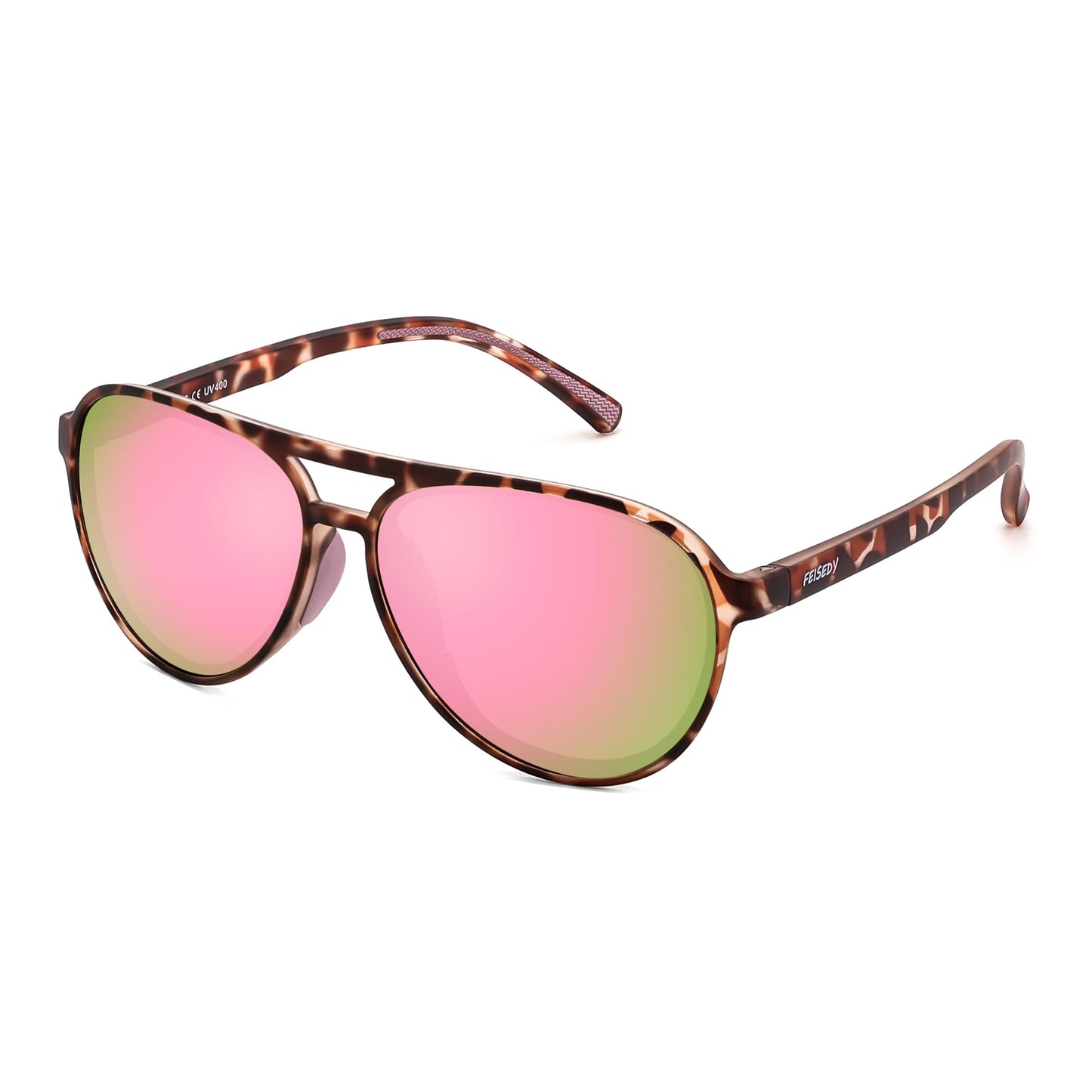 FEISEDY Polarized Aviator Sunglasses for Men Women Trendy Sports TR90 B0378 | HD TAC lenses, Ultra-lightweight, UV400, True-c