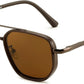 Matte Brown/Brown / 56 Millimeters | B0FQ4YV61P | FEISEDY Polarized Aviator Sunglasses for Women Men Square TAC Lens B0329 | UV400 protection, Lightweight, Military-grade durability, Spring temples, Climate Pledge Friendly, Driving, Beach