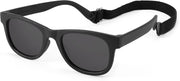 001 Black Frame/Gray Lens / 42 Millimeters | B0BQC69987 | FEISEDY Kids Polarized Sunglasses Toddler Sunglasses Flexible Frame with Strap for Baby Girls Boys Age 2-8 B2352