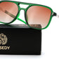Transparent Green Frame Gradient Orange Lens / 53 Millimeters | B0H2VCP79G | FEISEDY Retro Polarized Aviator Square Sunglasses for Women Men UV400 B0357