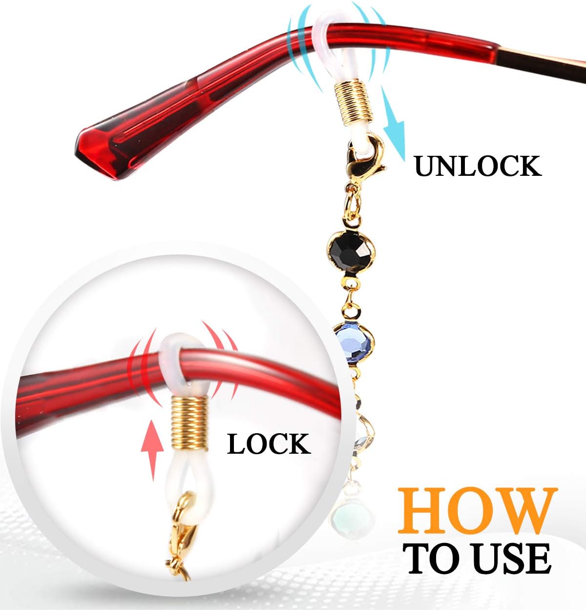 商品图片 3 | B07YZG73PK | FEISEDY Eyeglasses Lanyards for Women Reading Glasses Fashion Lanyards Necklace - Eyewear Retainer B2525