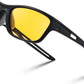 Black Frame & Yellow Lens / 55 Millimeters | B0CTXXFNFW | FEISEDY Sports Polarized Sunglasses For Men Women Cycling Driving Fishing Running UV400 Protection B0125