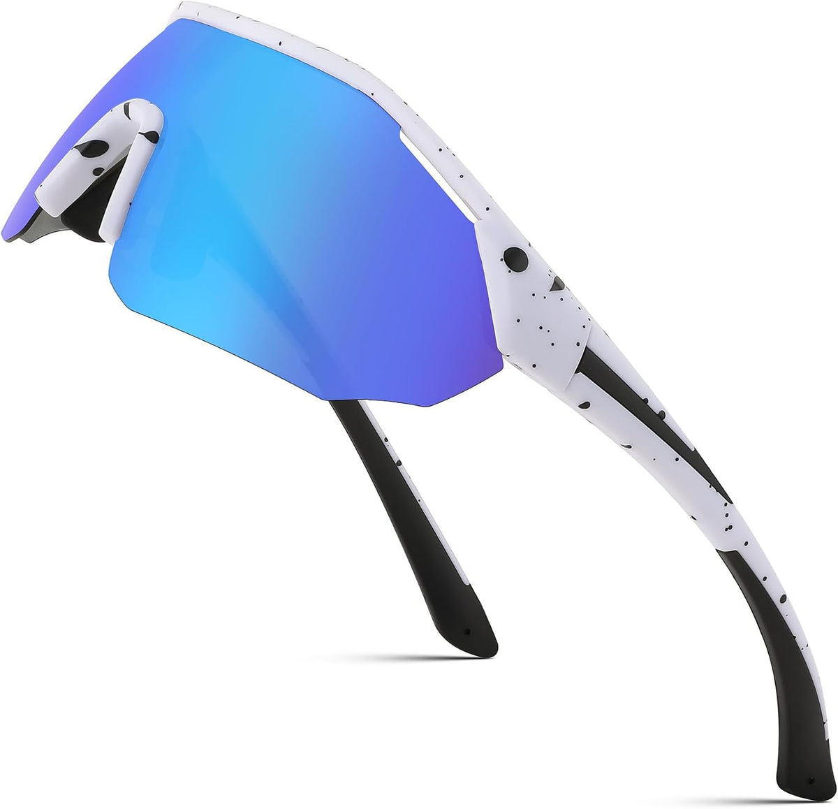 007 - White Blue / 70 Millimeters | B0CNCV8HBT | FEISEDY Polarized Sunglasses Baseball Lightweight Frame Men Women Sports Cycling Sun Glasses for MTB UV400 Protection B0056