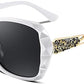 FEISEDY Polarized Women Square Sunglasses Sparkling Composite Shiny Frame B2289