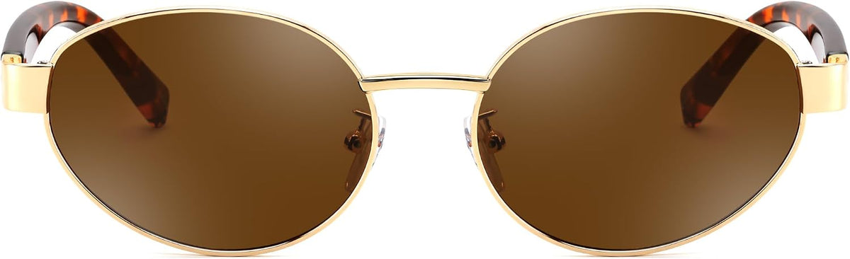 ÉÌƷͼƬ 2 | B0GK19LPFF | FEISEDY Retro Oval Metal Y2K Sunglasses for Women Men Small Frame B0402