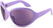Purple Frame Purple Lens / 72 Millimeters | B0BYX71GWV | FEISEDY Bug Eye Y2K Oversized Sunglasses Women Men Oval Frame B2391