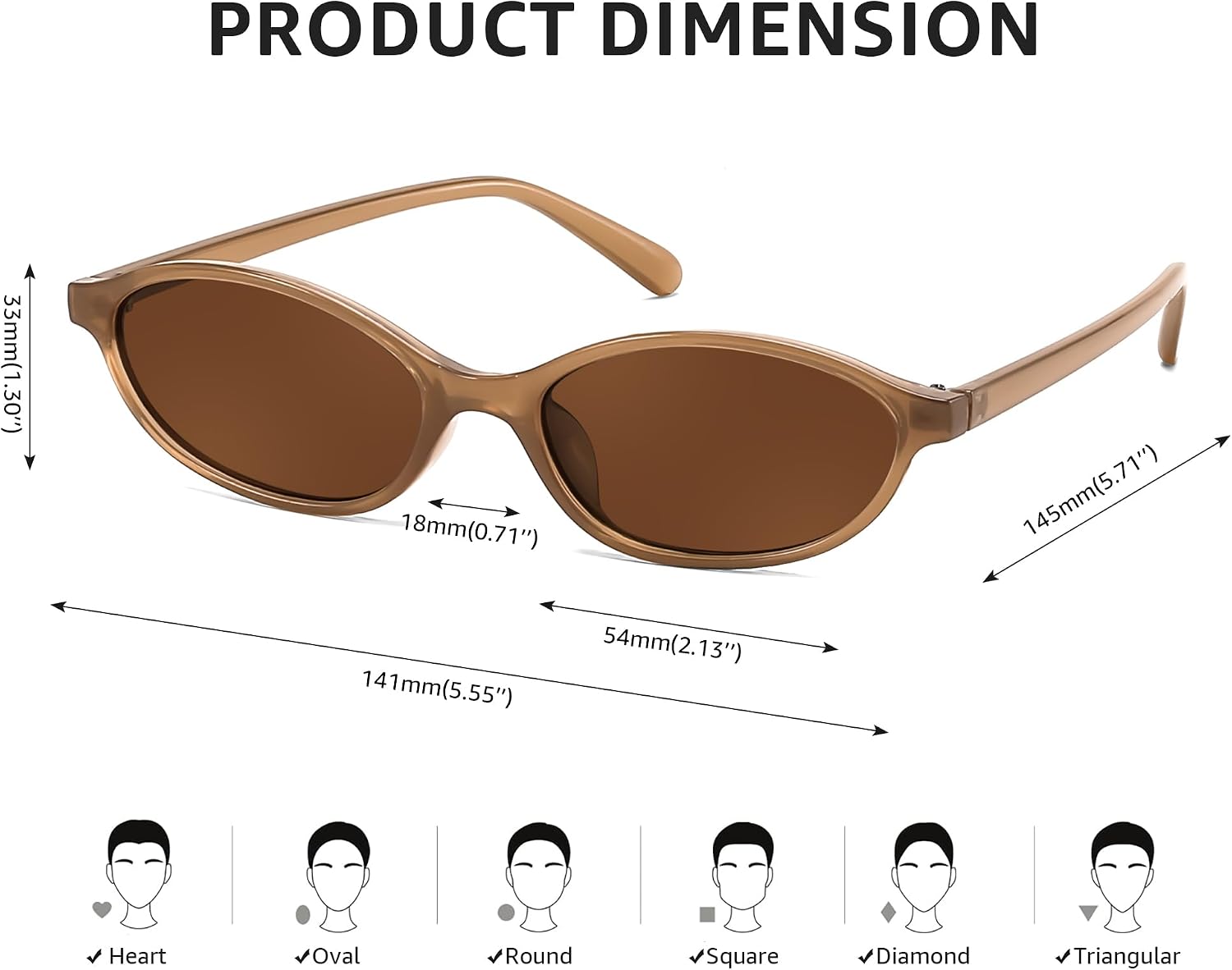 商品图片 68 | B0DMN6519L | FEISEDY Retro Oval Cat Eye Sunglasses for Women 90s Narrow Lightweight Shades Y2k Trendy Sunnies B0257