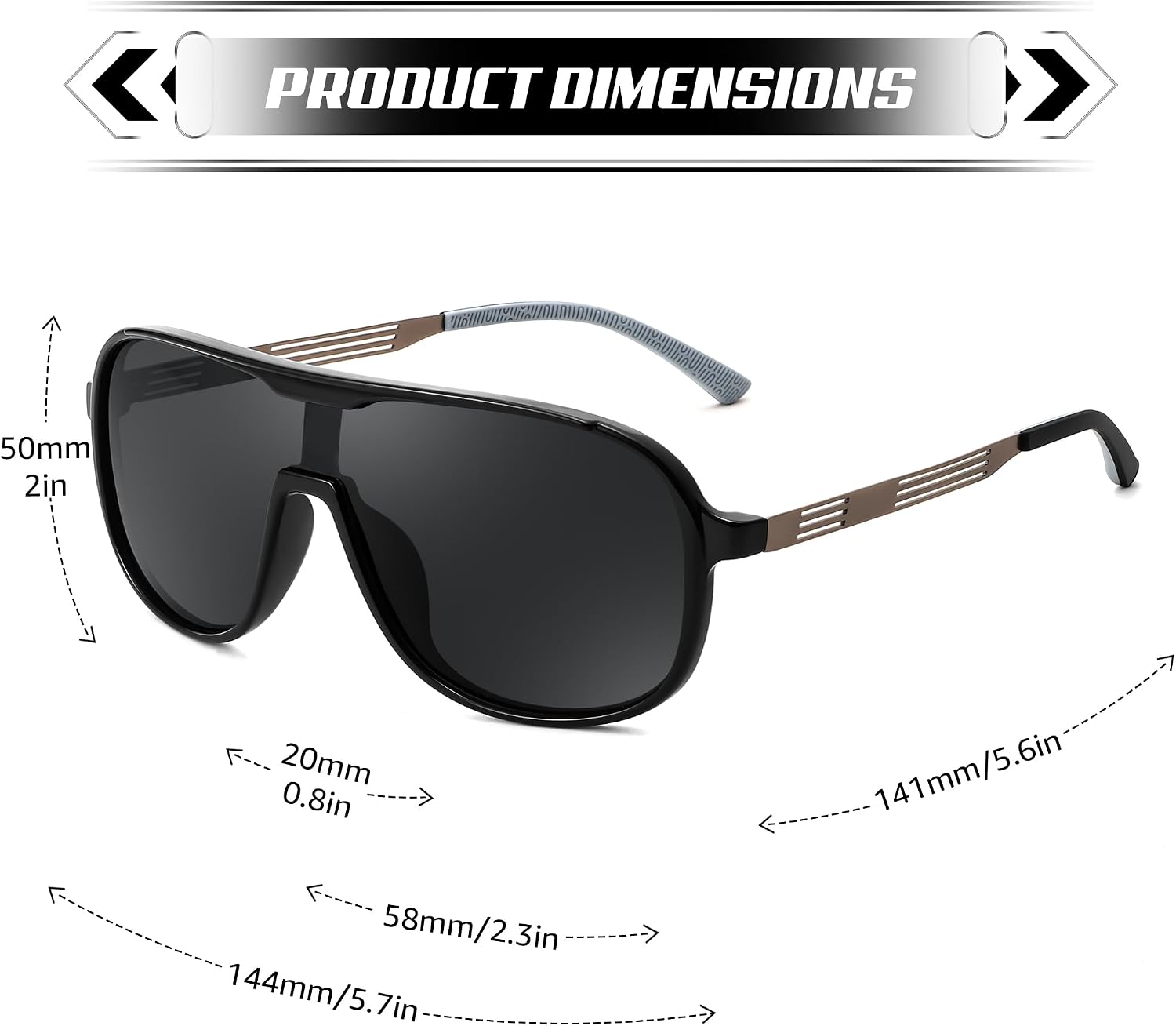 商品图片 12 | B0DSV55WLM | FEISEDY Polarized Sunglasses Men Women Mirrored One Piece Lens B0277
