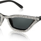 001 Black / Grey Lens / 53 Millimeters | B0B62GFS8T | FEISEDY Small Cat Eye Sunglasses Vintage Square Shade Women Eyewear B2291