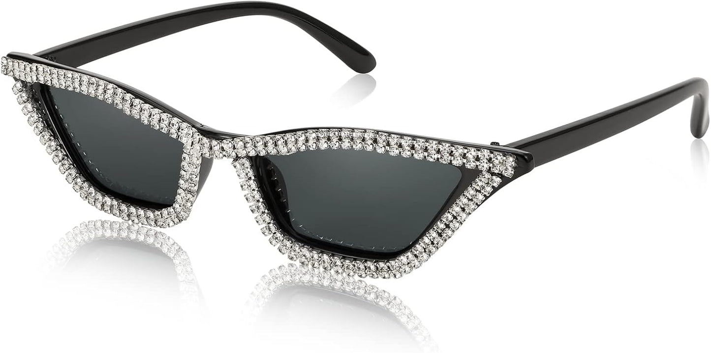 001 Black / Grey Lens / 53 Millimeters | B0B62GFS8T | FEISEDY Small Cat Eye Sunglasses Vintage Square Shade Women Eyewear B2291