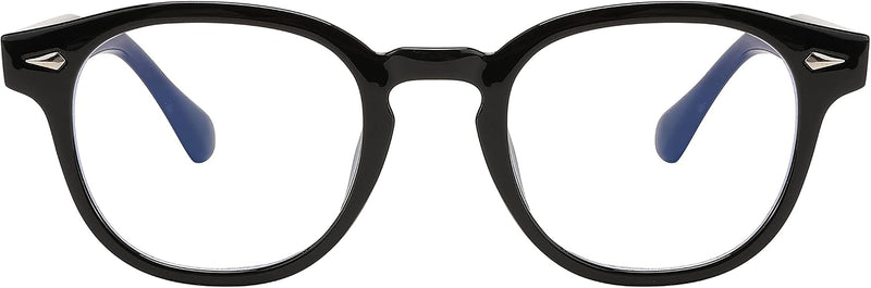 Black Frame / 56 Millimeters | B0BRZ72424 | FEISEDY Retro Vintage Round Blue Light Blocking Glasses Classic Eyewear Frame for Women Men B2349