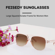 ÉÌƷͼƬ 33 | B0CB543WBD | FEISEDY Vintage Retro 70s Plastic Aviator Sunglasses Women Men Classic Large Squared Frame B2751
