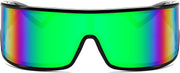 ÉÌƷͼƬ 16 | B0D3PKKSD9 | FEISEDY Trendy Futuristic Wrap Sunglasses Flat Top Mirrored One Piece Lens Reflective Sun Glasses for Women Men B0161
