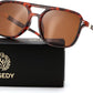 Tortoise Frame Brown Lens / 53 Millimeters | B0H2V96VCG | FEISEDY Retro Polarized Aviator Square Sunglasses for Women Men UV400 B0357