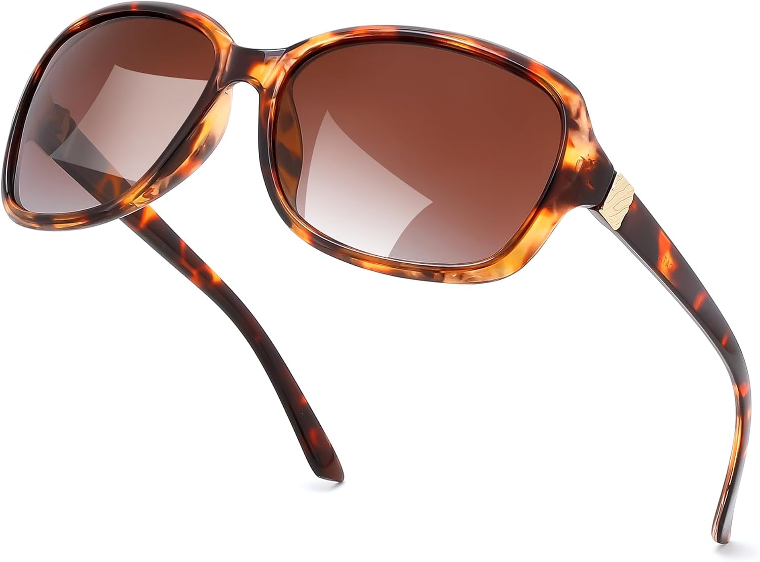 Tortoises Frame & Gradual Brown Lens / 58 Millimeters | B0GXVSZ2RL | FEISEDY Polarized Sunglasses for Women Classic Vintage UV400 Shade | Trendy Square Wraparound Ladies Sun Glasses B0309