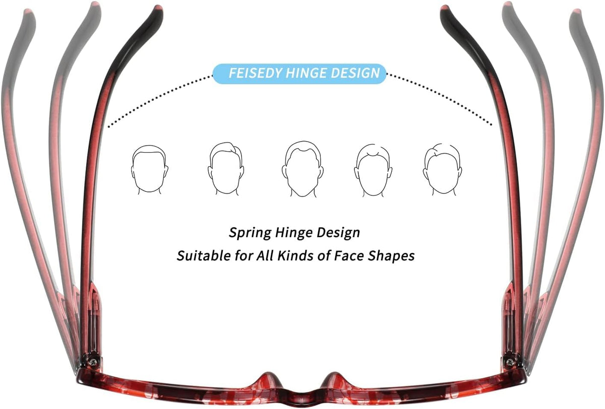 ÉÌƷͼƬ 12 | B08G4KF9KC | FEISEDY Progressive Multifocus Blue Light Blocking Reading Glasses No Line Multifocal Readers with Spring Hinge B2675