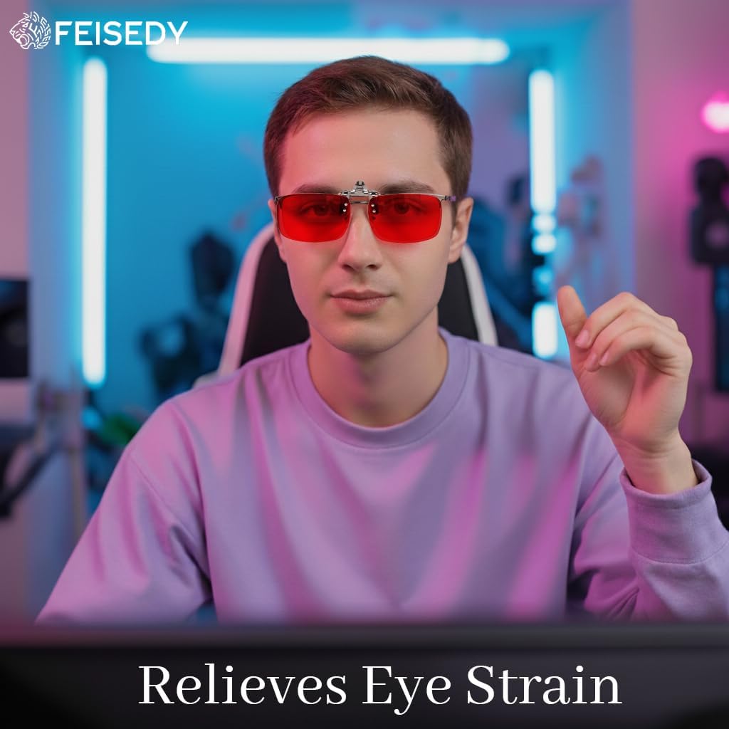 商品图片 9 | B0FZKQ9RL5 | FEISEDY Clip on Rimless One Piece Blue Light Glasses for Woman Men B0360