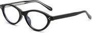 Gloss Black / 49 Millimeters | B0GV3VYZH4 | FEISEDY Oval Cat Eye Blue Light Blocking Glasses for Women Clear Lens B0395