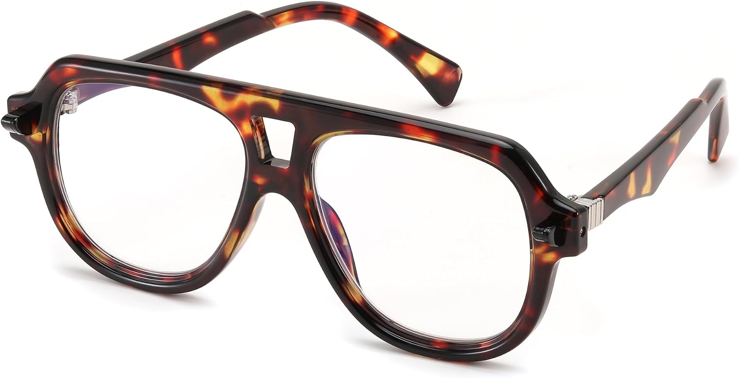 Leopard / 1.5 x | B0F32R72G4 | FEISEDY Stylish Reading Glasses for Woman Men Trendy Retro Double Bridge Readers B0287