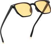 Black/Orange / 52 Millimeters | B0F59J4CJV | FEISEDY Retro Square Sunglasses Women Men Trendy Rectangle Shades Vintage Sun Glasses B0274
