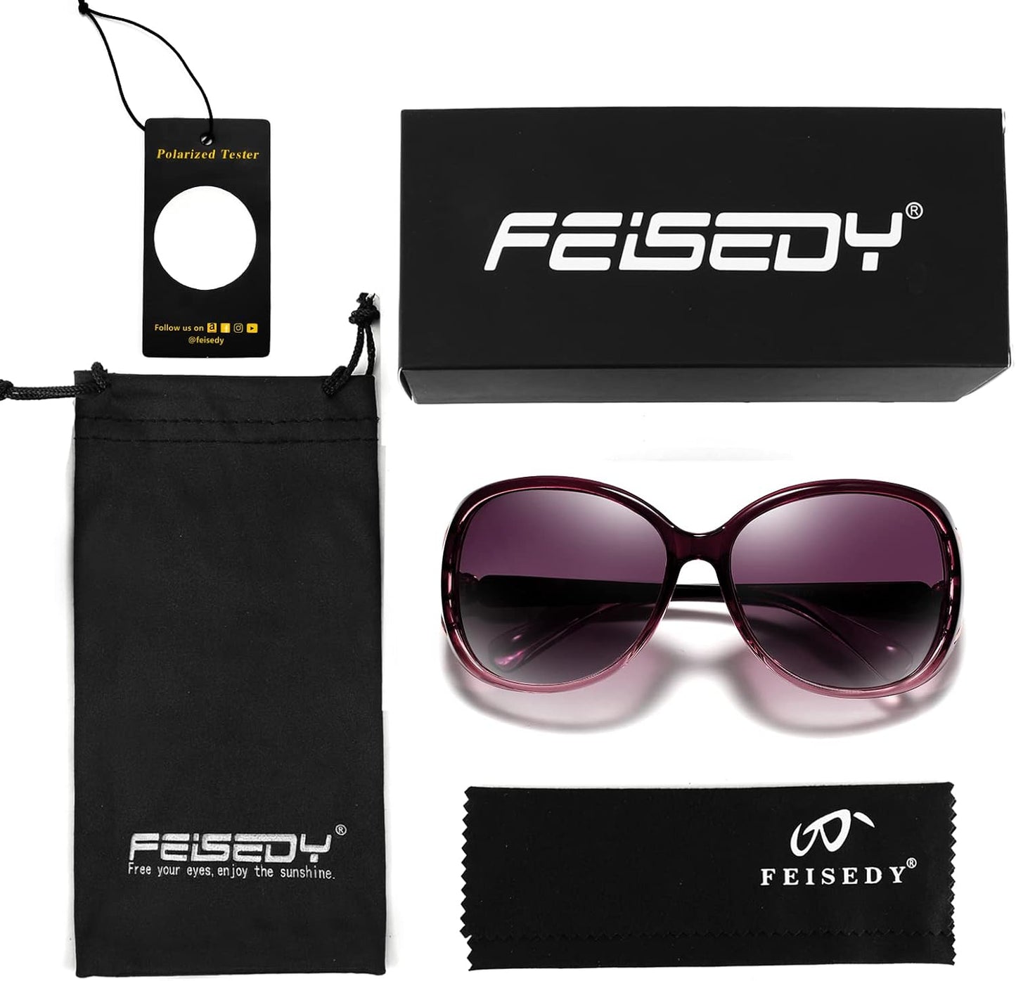商品图片 23 | B08S7G8RRP | FEISEDY Oversized Polarized Sunglasses Women Men Large Shades B2730