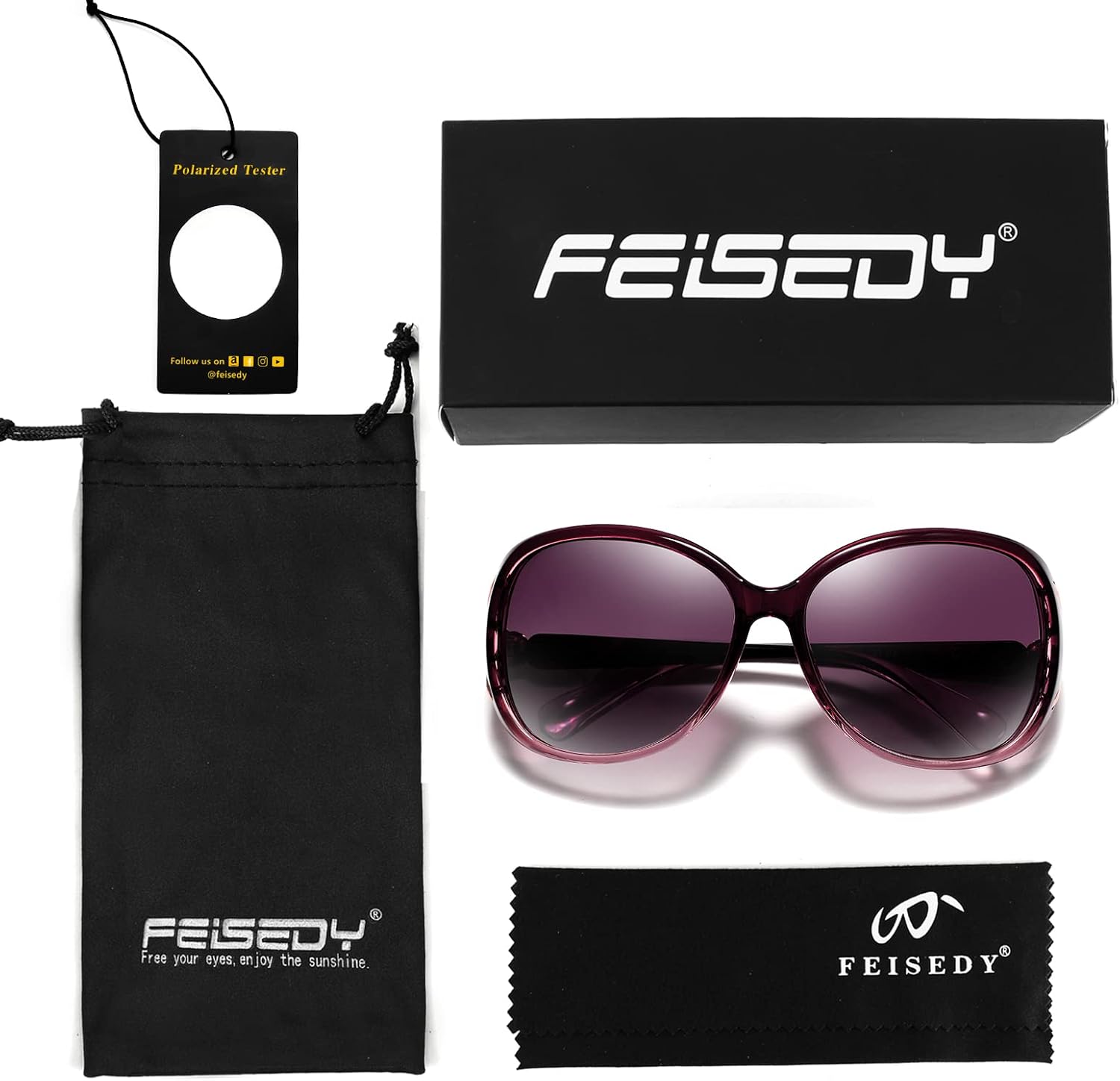 商品图片 23 | B08S7G8RRP | FEISEDY Oversized Polarized Sunglasses Women Men Large Shades B2730