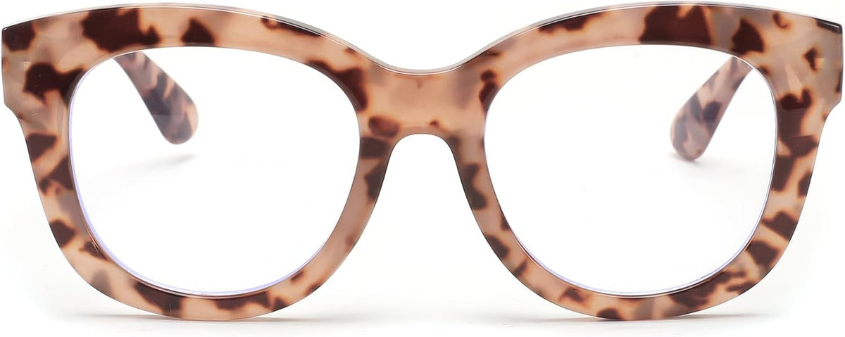 Pink Tortoise / 50 Millimeters | B0DSPC5LKT | FEISEDY Retro Blue Light Glasses for Women Men, Thick Square Glasses Blue Light Blocking, Anti Glare Digital &Eyestrain B0278